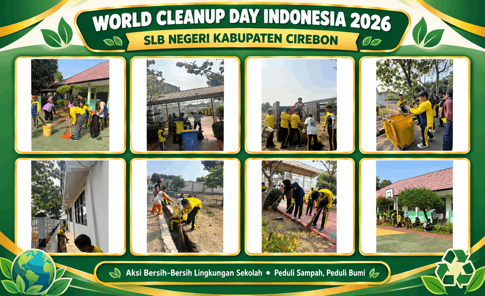 Kegiatan Aksi World Cleanup Day 2026 di SLBN Kabupaten Cirebon